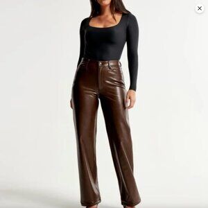 Abercrombie & Fitch 90s high rise leather pants